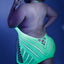 Fantasy Lingerie Glow Shock Value Halter Net Dress hugs your figure in stretch net material & exposes your skin w/ fishnet cutouts & a low back. Green. (2)