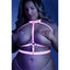 Fantasy Lingerie Glow Strapped In Collar Harness Top wraps your torso in pink glow-in-the-dark straps w/ a sexy halter neck style that's adjustable & compatible w/ BDSM accessories. (7)