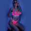 Fantasy Lingerie Glow Sweet Escape Cupless Bra & Crotchless Panty Set lingerie set has a cupless bra & crotchless high-waisted panty to show off all your assets in the dark or under black lights. (5)