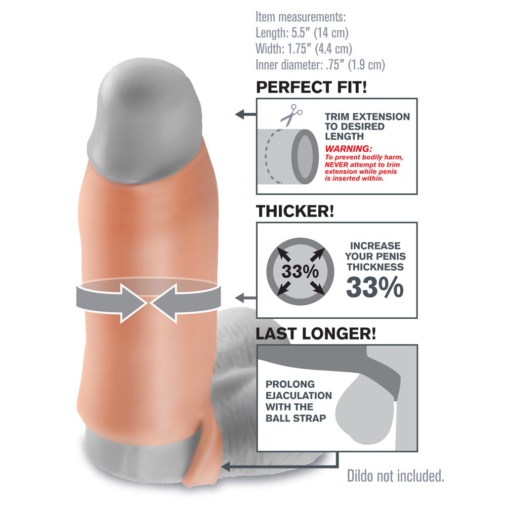 Fantasy X-Tensions - real feel enhancer adds 33% girth to your erection & features an open-ended head so you still feel everything. Dimension.