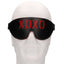 Faux leather blindfold - XOXO mask has XOXO cutout details in a contrasting red layer underneath & is perfect for sensory deprivation play or restful sleep. On-head.