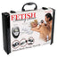 Fetish Fantasy Series Deluxe Shock Therapy Travel Kit delivers 3 modes of e-shock sensations at the push of a button & comes w/ nipple clamps, a leather cock ring, probe & more. Package.