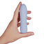 FemmeFunn - Ffix Bullet - bullet vibrator has 10 powerful battery-operated vibration modes & a contoured, tapered body. Light Blue, in hand