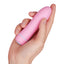 FemmeFunn - Ffix Bullet - bullet vibrator has 10 powerful battery-operated vibration modes & a contoured, tapered body. Light Pink, in hand