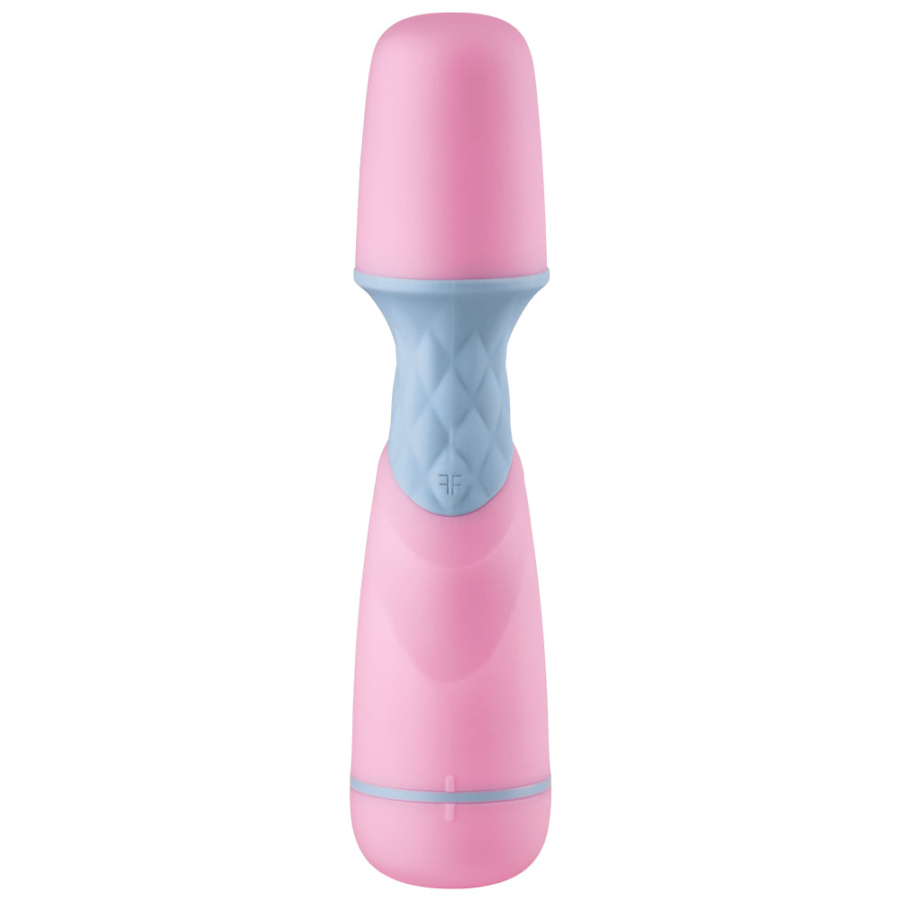 FemmeFunn - Ffix Wand - mini vibrating wand is packed w/ a powerful motor for 10 vibration modes in a velvety-soft waterproof finish. Light Pink
