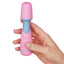 FemmeFunn - Ffix Wand - mini vibrating wand is packed w/ a powerful motor for 10 vibration modes in a velvety-soft waterproof finish. Light Pink, in hand