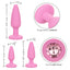 First Time Crystal Booty Anal Plug Training Kit lets you take anal training at your own pace w/ flared crystal gem bases for a glamorous look. Pink-dimension & features.