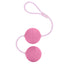 First Time® - Duo Love Balls, weighted pair of kegel balls have silky-smooth PU coating, retrieval loop. Pink