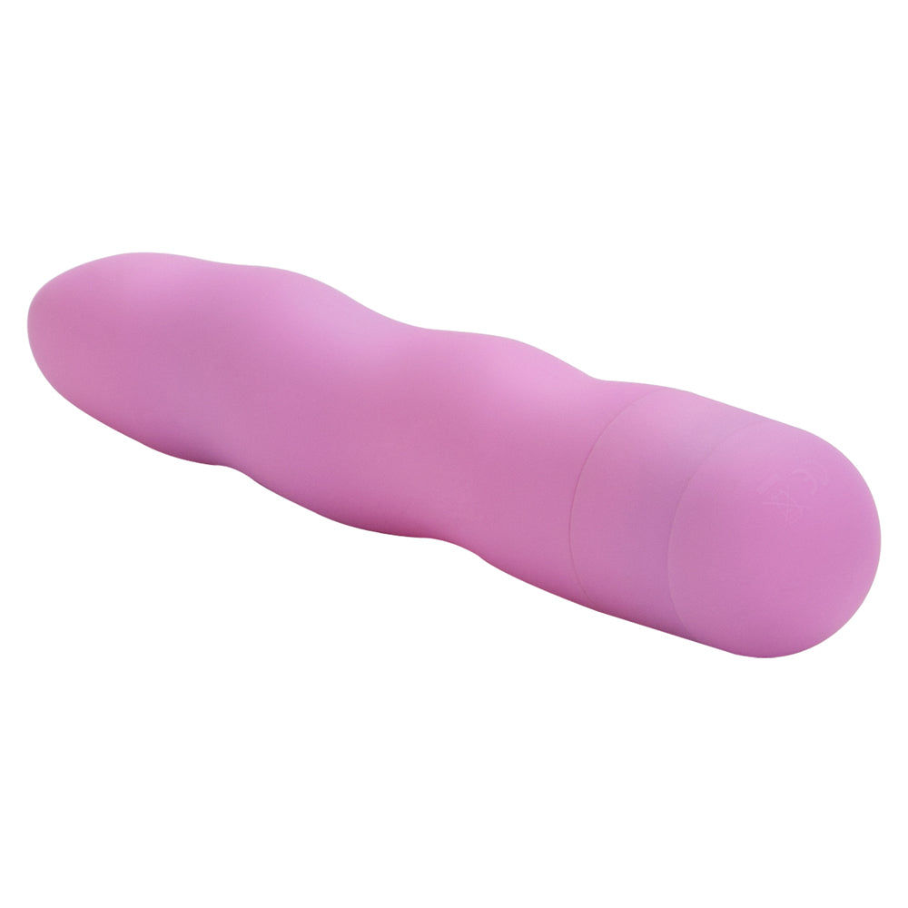 First Time - Mini Power Swirl - beginner-friendly straight vibrator has powerful multi-speed vibrations, swirling ribbed texture with a velvety coating. Pink 3