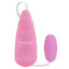 First Time - Satin Teaser - Pink - velvety soft egg vibrator has multi-speed vibrations controlled via a scroll wheel on the attached power pack.