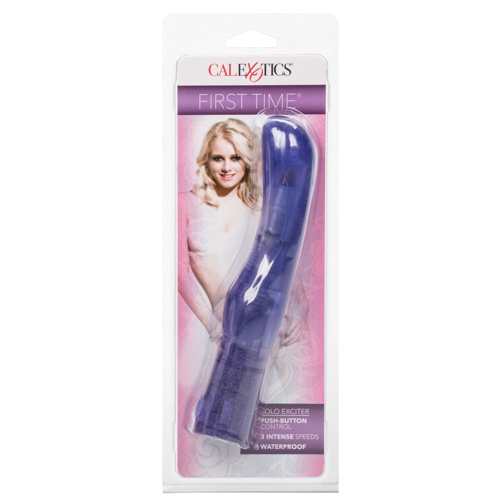 First Time - Solo Exciter - vibrator that has a sleek, curved shaft with 3 speeds. Purple 3