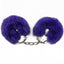Fluffy Metal Cuffs - lockable metal handcuffs come with 2 keys & a built-in quick-release for safe restraint play. Purple.