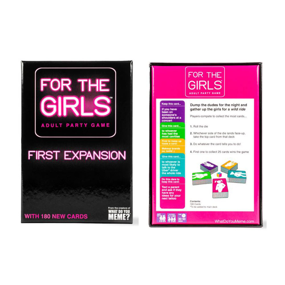 For The Girls - First Expansion - expansion pack for the For The Girls adult card game includes 180 new cards to add to the base game. box