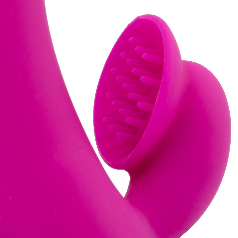 Foreplay Frenzy™ Climaxer - has a curved G-spot precision tip & ergonomic clitoral teaser scoop with tantalising bristle ticklers. Bristle-like ticklers.