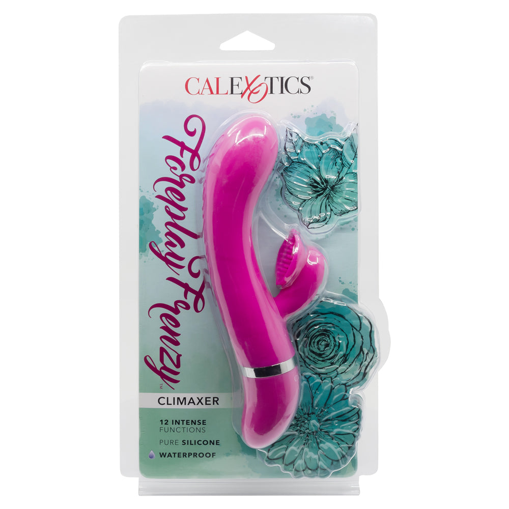 Foreplay Frenzy™ Climaxer - has a curved G-spot precision tip & ergonomic clitoral teaser scoop with tantalising bristle ticklers. Package.