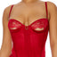 Forplay Peek Show Red Lace Teddy & Garter Belt Set has cutout lace cups to reveal the perfect amount of underboob & includes a garter belt to wear w/ thigh-high stockings. (3)
