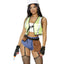 Forplay Under Construction Sexy Construction Worker Costume includes a crop hi-vis vest, cami, denim-look bottoms w/ attached garters, fingerless gloves, safety glasses & a pouch belt. (5)