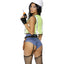 Forplay Under Construction Sexy Construction Worker Costume includes a crop hi-vis vest, cami, denim-look bottoms w/ attached garters, fingerless gloves, safety glasses & a pouch belt. (6)