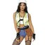 Forplay Under Construction Sexy Construction Worker Costume includes a crop hi-vis vest, cami, denim-look bottoms w/ attached garters, fingerless gloves, safety glasses & a pouch belt. (7)
