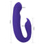 Rechargeable G-Spot Dual Stimulator - external and internal stimulation with 10 vibration modes, waterproof, silicone. Purple, size details