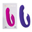 Rechargeable G-Spot Dual Stimulator - external and internal stimulation with 10 vibration modes, waterproof, silicone. Purple, box