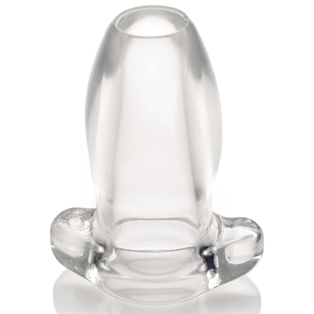 Master Series - Gape Glory Clear Hollow Anal Plug - transparent hollow butt plug leaves your lover's anus gaping & lets you see into their depths, perfect for enemas & other insertable objects.