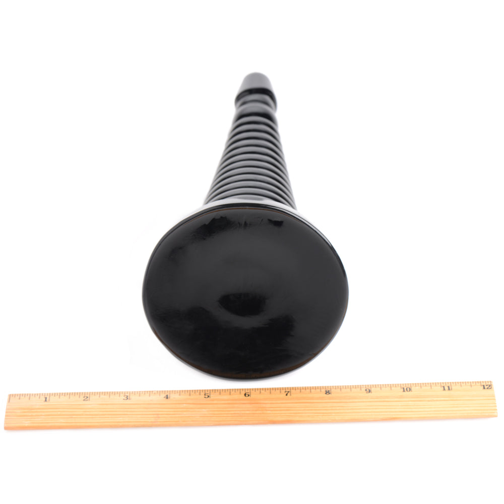Master Series - Giant Ribbed Anal Cone -textured probe has ridges every 0.5" for a satisfying popping sensation as you slide down this graduating thick cone. (6)