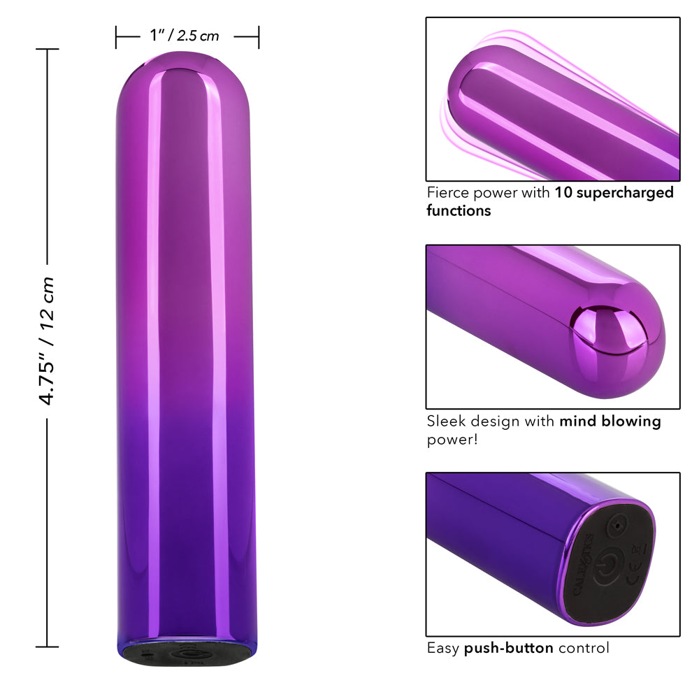 Glam Vibe - 10 fiercely powerful high-intensity vibration modes through a straight shaft in a metallic ombre finish. Purple 6