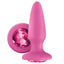 Glams Gem Butt Plug - Regular. Bedazzle your booty with the regular-sized Glams Gem Butt Plug! Features tapered tip, flared stopper base & pretty jewel detail. Pink.