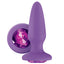 Glams Gem Butt Plug - Regular. Bedazzle your booty with the regular-sized Glams Gem Butt Plug! Features tapered tip, flared stopper base & pretty jewel detail. Purple.