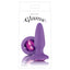 Glams Gem Butt Plug - Regular. Bedazzle your booty with the regular-sized Glams Gem Butt Plug! Features tapered tip, flared stopper base & pretty jewel detail. Purple-package.