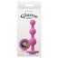 Glams - ripple plug has a graduating beaded design for filling stimulation, easy insertion & has a multicoloured rainbow gem base. Pink-package.
