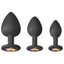Glams - spades trainer kits has tapered tips for easy insertion, bulbous bodies for a full feeling & multicoloured rainbow gem bases. Black.