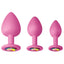 Glams - spades trainer kits has tapered tips for easy insertion, bulbous bodies for a full feeling & multicoloured rainbow gem bases. Pink.