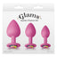 Glams - spades trainer kits has tapered tips for easy insertion, bulbous bodies for a full feeling & multicoloured rainbow gem bases. Pink-package.