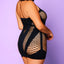 Glitter Heart of Chaos Seamless Shredded Net Chemise - Curvy exposes your figure through shredded fishnet weave while V-shaped solid panels keep your intimate assets covered & elongate your curvy figure. (4)