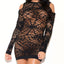 Glitter Seamless Cold Shoulder Long Sleeve Net Chemise lets your skin peek out from the web-like weave & exposed cutout shoulders, or you can layer it for more versatile wear. (2)