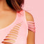  Glitter Seamless One-Shoulder Cutout Teddy - Curvy. This tight pink curvy teddy by Glitter features shredded ladder cutouts across the breasts, hip & back. (7)