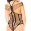 Glitter Shredded Criss-Cross Off-Shoulder Halter Teddy has a unique shredded design that exposes your breasts, crotch & rear w/ a stunning criss-cross front & off-shoulder design. (4)