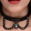 Master Series - Gothic Heart Chain Choker - faux leather collar has a gorgeous gothic aesthetic w/ a dark metal chain & heart w/ diamante detail.