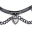 Master Series - Gothic Heart Chain Choker - faux leather collar has a gorgeous gothic aesthetic w/ a dark metal chain & heart w/ diamante detail. (5)