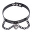 Master Series - Gothic Heart Chain Choker - faux leather collar has a gorgeous gothic aesthetic w/ a dark metal chain & heart w/ diamante detail. (3)
