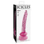 Icicles No. 86 Realistic Glass Dildo With Suction Cup is safe for vaginal or anal play & has a ridged phallic head, veiny shaft + removable suction cup for internal stimulation at any angle. Package.