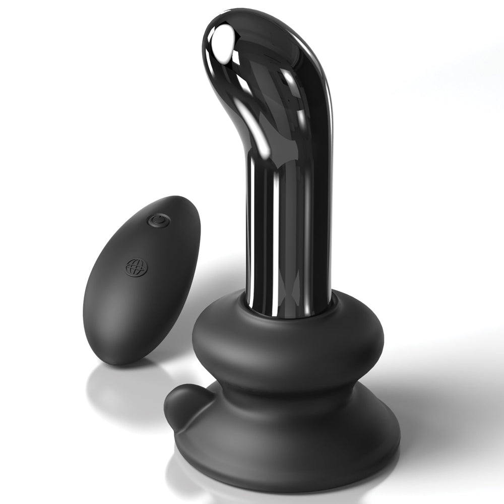 Icicles No. 84 Vibrating Glass P-Spot Plug With Remote & Suction Cup has a curved P-spot head & includes an optional suction cup base for hands-free fun. 