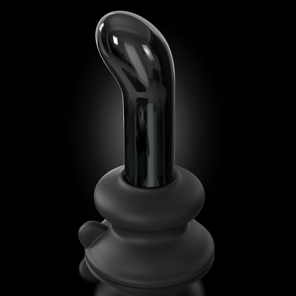Icicles No. 84 Vibrating Glass P-Spot Plug With Remote & Suction Cup has a curved P-spot head & includes an optional suction cup base for hands-free fun. 3