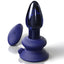 Icicles No. 85 Vibrating Glass Anal Plug With Remote & Suction Cup comes w/ a flexible silicone suction cup for versatile position play & is harness-compatible for partnered fun.