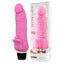 Silicone Classic Thick Vibrator has 7 heavenly vibration modes packed into a realistic ridged head & veiny shaft with an ergonomic ridge for better grip! Pink.