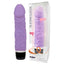 Silicone Classic Veiny Vibrator has 3 vibration speeds & 4 patterns, with a flexible waterproof shaft for easy cleaning & bathroom fun. Purple.