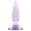 Jelly Rancher Pleasure Anal Plug - Mini is made of flexible TPE & has a tapered tip for comfortable insertion + suction cup base for hands-free fun. Purple.