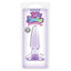 Jelly Rancher Pleasure Anal Plug - Mini is made of flexible TPE & has a tapered tip for comfortable insertion + suction cup base for hands-free fun. Purple-package.